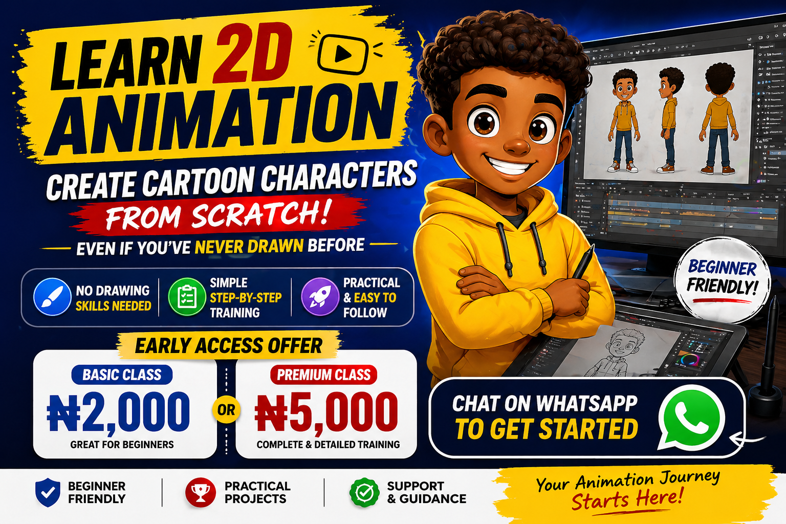 2D animation course for beginners